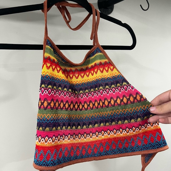 SHEIN Tops - Colorful Patterned Women's Halter Top Size L